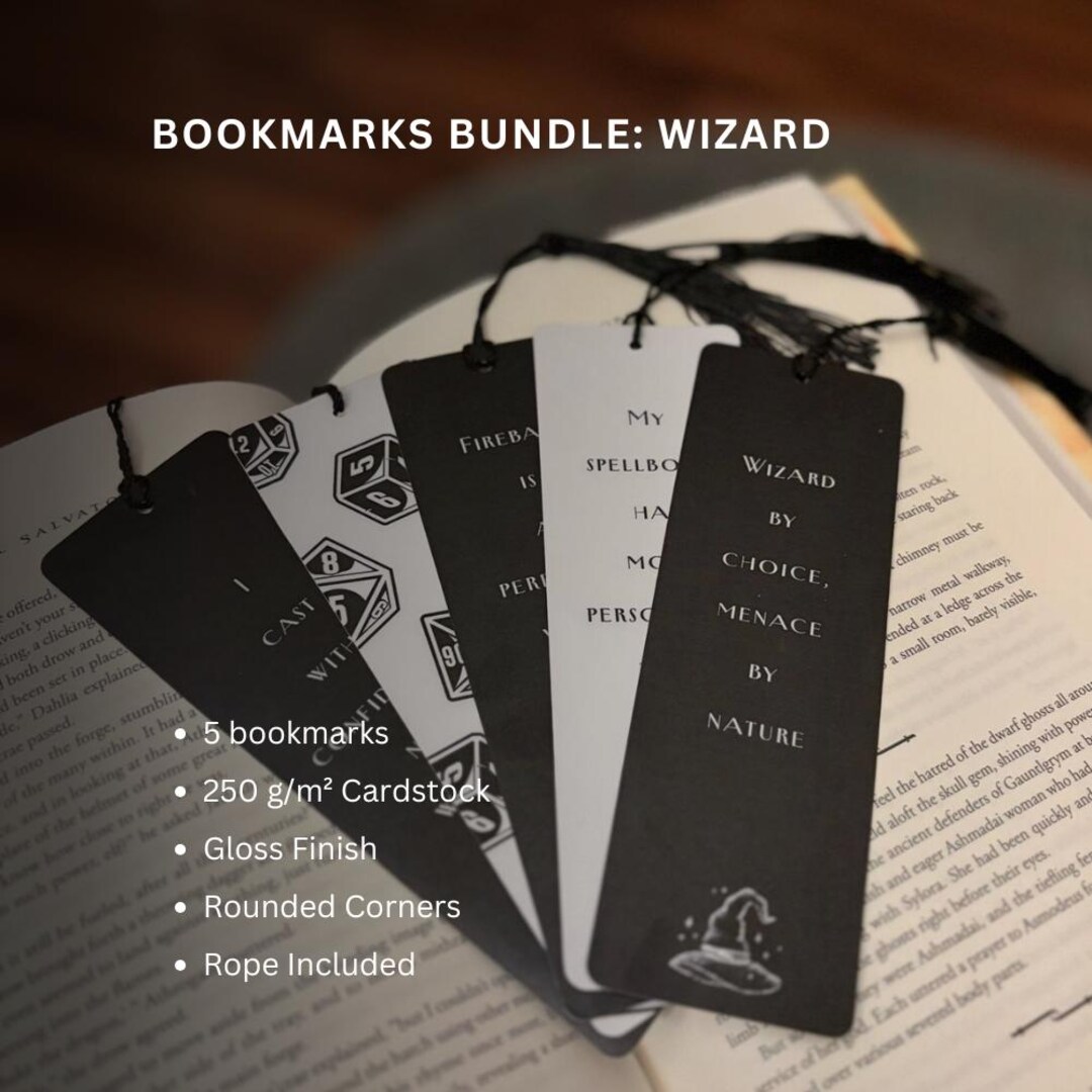 Spellbook Accessory Wizard Bookmark Set | Dnd Wizard Gifts | Dungeons and Dragons Bookmarks ...