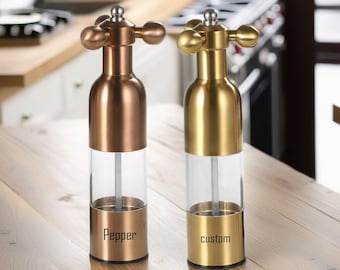Personalized Salt and Pepper Grinder, Pepper Grinder, Handcrafted Salt and Pepper Mill,Salt and Pepper Shaker