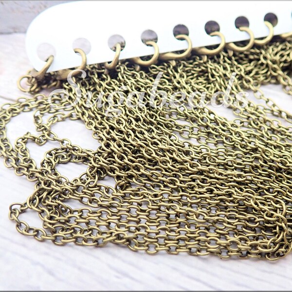 12 Pack Antiqued Bronze Chains, Cable Chain Necklaces, 26 inch Cable Chains, Brass Finished Chains, CBT8