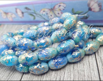 Czech Fire poli à Facette Rondelle Perles De Verre En Bleu Capri Couleur 16/" Strand