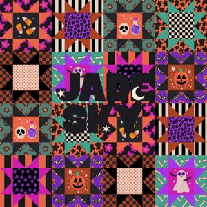 Halloween Quilt seamless pattern