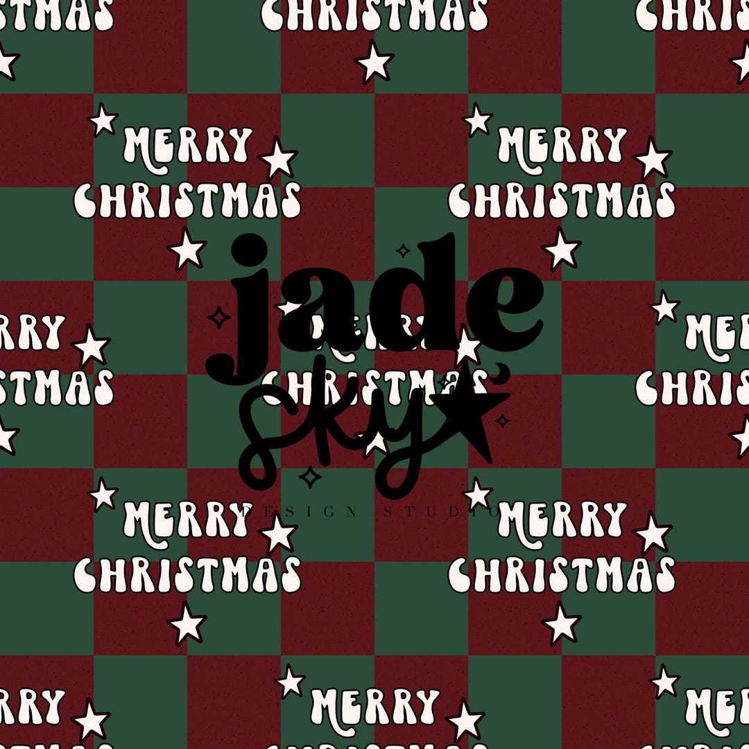 Merry Christmas Checkered Seamless Pattern , Red and Green Christmas ...