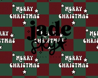 Merry Christmas checkered seamless pattern , red and green Christmas seamless pattern, Christmas seamless designs