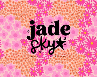 Pink flower doodle seamless pattern, spring seamless pattern, hand drawn digital seamless pattern