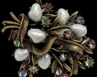 ヴィンテージ サイン入り フロレンツァ ブローチピン - ドーム型