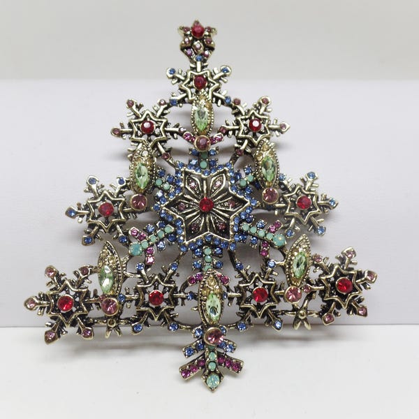 Broche de árvore de cristal multicolorido de parar o trânsito