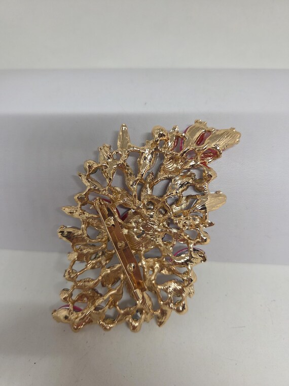 Multi Rainbow Crystal Massive Statement Brooch Pi… - image 2