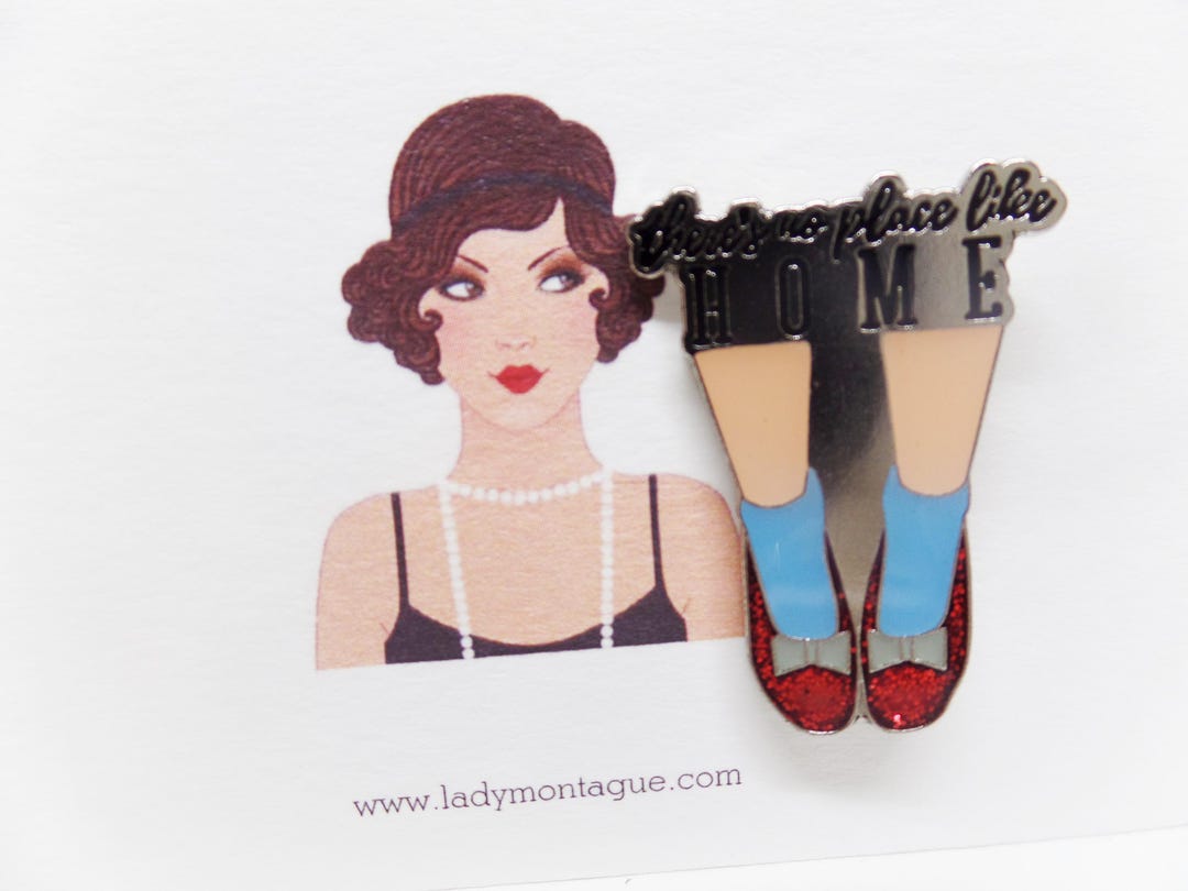 There's No Place Like Home Ruby Slippers Wizard of Oz Wicked Pin - Etsy