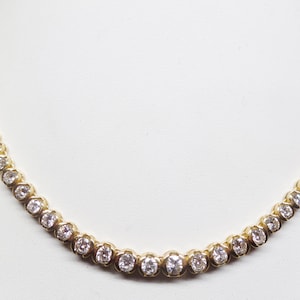 Vintage 14K Yellow Gold and Bezel Set Diamond Necklace