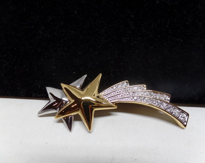 Featured listing image: Gorgeous Vintage Crystal Shooting Star Celestial Brooch Pin!