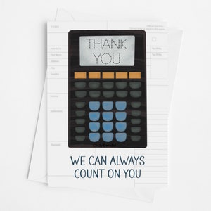 Thank You Card For CPA Accountant Bookkeeper Finance - Calculator Math Punny Design Folded Greeting Card