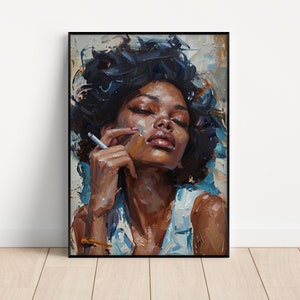Black Woman Wall Art, African American Art Print, Modern Black Art, Melanin Art, Digital Download, Boho Afrocentric Decor, Bold Portrait