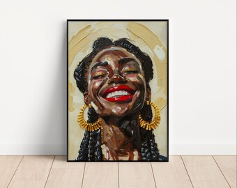 黒人女性のファッションアートプリント｜現代アフリカ系アメリカ人のウォールアート｜印象的なインテリア