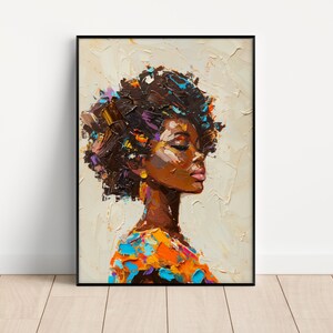 Black Girl Art Print, African American Wall Art Digital Download, Black Woman Wall Art, Afrocentric Home Decor, Ethnic Art Print, Melanin