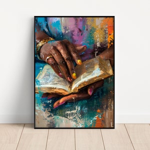 Black girl art, black wall art, black woman wall art, black woman art, african american wall art, black art print, book, digital download