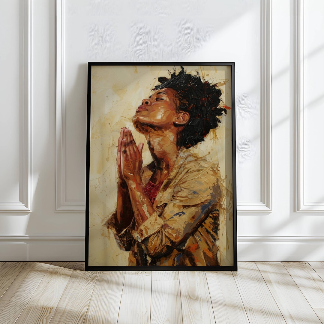 Black Woman Praying Art Print: African American Christian Wall Art ...