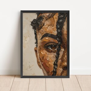 Black Woman With Braids, African American Wall Art Digital Download, Black Woman Wall Art, Afrocentric Home Decor, Black Art