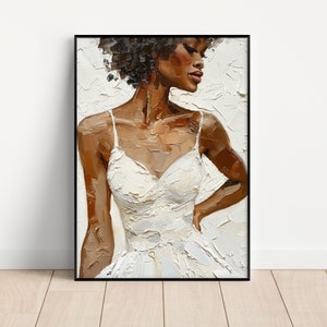 Black Girl Art Print | African American Wall Art Digital Download, Black Woman Wall Art, Afrocentric Home Decor, Ethnic Art Print | Dress