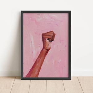 Black art prints, black wall art, black woman wall art, black woman art, african american wall art, black girl holding up fist