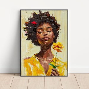 Black girl art, black wall art, black woman wall art, black woman art, african american wall art, black art print, book, digital download