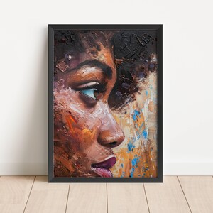 Black Girl Art Print, African American Wall Art Digital Download, Black Woman Wall Art, Afrocentric Home Decor, Ethnic Art Print, Confidence