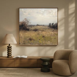 Vintage Oil Painting Digital Download, Vintage Country Painting, Oil Painting, Vintage Home Decor, Farmhouse Wall Art, Country Landscape Art