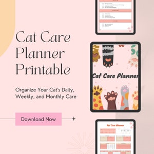 Cat Care Planner Printable | Organize Your Cat&#39;s Care Routine