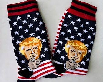 Funny Trump Socks, Unisex Trump MAGA Dress Socks, Gag Gifts For Him, Her, Gift Exchange Idea, Trump Supporter Gifts, Stocking Stuffer