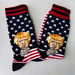Donald Trump Socks, Trump Father&#39;s Day Gift, Trump Dress Socks,  Trump Supporter Gifts, Trump Gift For Dad, Independence Day Gift, MAGA Sock