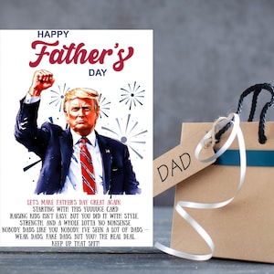 Grappige Trump Vaderdagkaart, 5 x 7 Trump YUUUGE patriottische kaart voor vader, gepersonaliseerde vaderkaart, aangepaste Vaderdagkaart, gelukkige Vaderdag