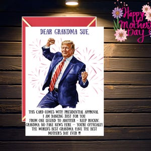 Trump Muttertagskarte für Oma, Nana, Gigi, Mama, Präsident Trump Mom Karte, Muttertagsgeschenk für Oma, Nana, personalisierte Mom Karte