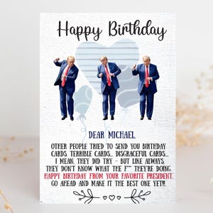 Trump Custom Birthday Card, Funny Birthday Card, Personalized Birthday Card, Conservative Birthday Card, Political Birthday Gift, Trump Gift