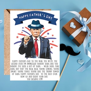 Funny Trump Father’s Day Card, Personalized  Father's Day Greeting Card, Custom Father's Day Gift, MAGA Dad Gift, Funny Trump Card For Dad,