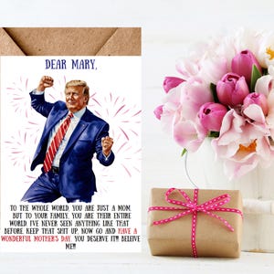 Trump Muttertagskarte für Mama, lustige 5x7 Muttertag gefaltete Karte, handgemachte Muttertagsgrußkarte, Trump Muttertagsgeschenk, MAGA Mom