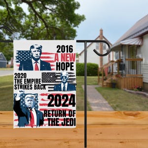 Trump 2024 Garden Flag: Patriotic Burlap Yard Decor (12x18 in)