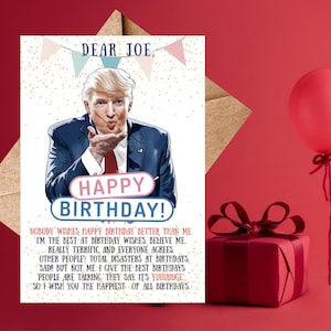 Cartão de aniversário engraçado do Trump, cartão de aniversário personalizável, cartão de felicitações de aniversário 5x7, cartão de aniversário feito à mão do Trump, aniversário com humor político