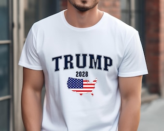 Trump 2028 USA Map Shirt: Patriotic Election Tee