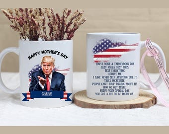 Taza divertida del Día de la Madre de Trump: Regalo personalizado MAGA para mamá