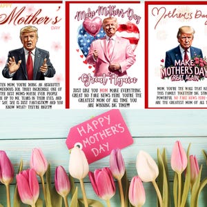 Trump Moederdagkaart, 5 x 7 grappige politieke Trump-kaart, maak Moederdag weer geweldig, Moederdag grappig cadeau, Trump Moederdagcadeau