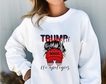 Moletom Trump Girl feito à mão: camiseta gráfica MAGA, fabricada nos EUA