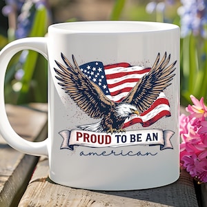 Bald Eagle USA Flag Coffee Mug: Patriotic Gift