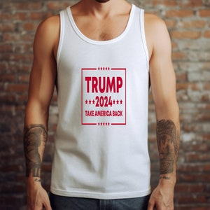 Canotta da uomo Trump - Maglietta MAGA 2024, Canotte Trump 2024, Maglietta Donald Trump, Maglietta regalo repubblicana, Canotta MAGA da uomo