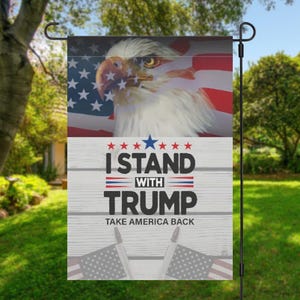 Trump 2024 Garden Flag: Double-Sided Patriotic Decor (12x18)