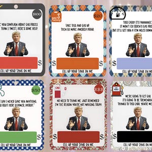 Porte-cartes d'achat d'essence Trump, cadeau politique drôle, cadeau bâillonnement en espèces, carte d'essence patriotique en espèces, carte d'argent drôle de gaz, cadeau étudiant