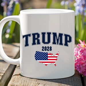 Keramische mok Trump 2028 VS kaart, conservatief patriottisch koffiekopje, Trump Vaderdagcadeau, Trump Supporter cadeau, MAGA 2028 cadeau, moeder cadeau