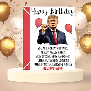 Personalisierte Trump Geburtstagskarte, Alles Gute zum Geburtstag Karte, 5x7 Lustige Donald Trump Grußkarte, Mann Geburtstag Trump Karte, Papa Geschenk
