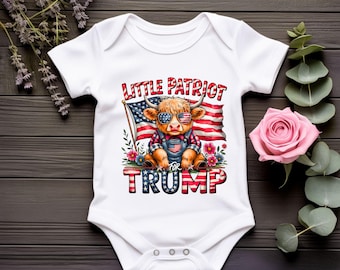 Patriotic Baby Shower Gift, Funny Trump Baby Onesie, Little Patriot Baby Bodysuit, Conservative Kids Outfit
