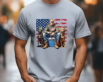Trump Hunter T-Shirt: Patriotic 2A Dog Lover Gift