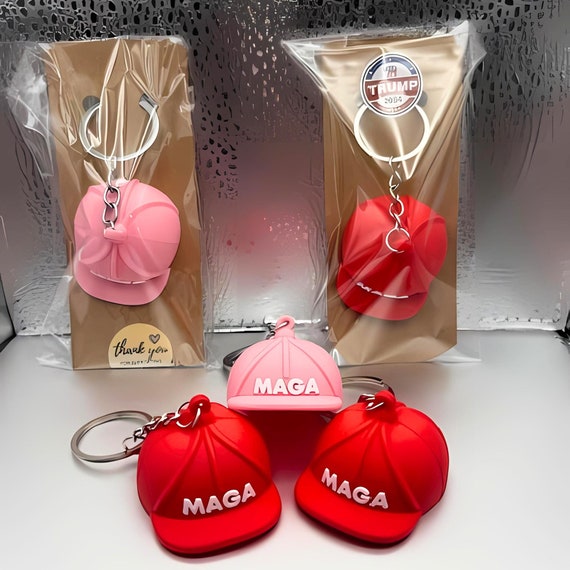 MAGA Hat Silicone Keychain, Trump Supporter Gift, Trump Stocking Stuffer, Trump Christmas Gift Idea, MAGA Gift Exchange Idea
