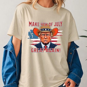 Trump 4th of July Shirt: MAGA Cowboy, Patriotic USA